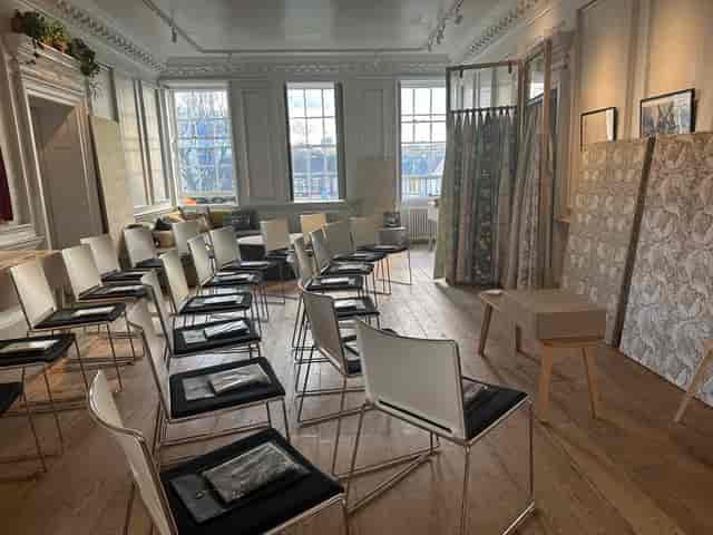 Story Lounge at William Morris Gallery, modern chairs for workshops and meetings.