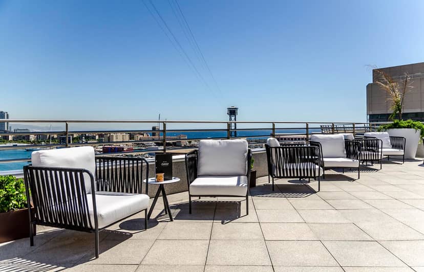 Stylish rooftop terrace at Eurostars Grand Marina, ideal for networking events and meetings.