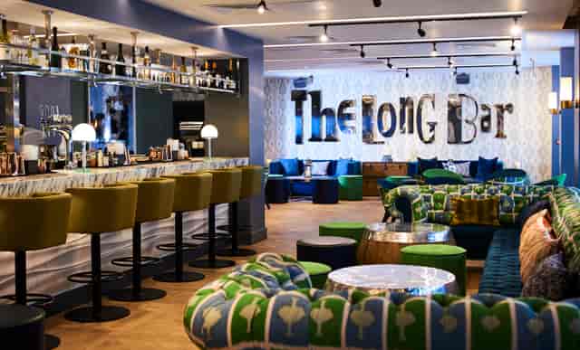 Stylish bar area at Guildford Harbour Hotel, ideal for networking and cocktail receptions.