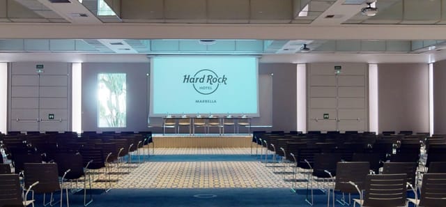 Conference room at Hard Rock Hotel Marbella, modern design for corporate events.