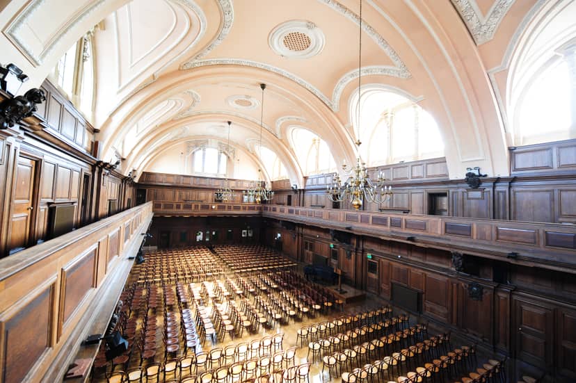 Elegant Great Hall at UCS Venues, featuring high ceilings for conferences and seminars.