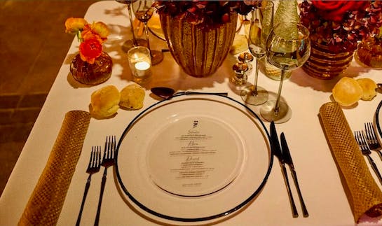Elegant dining table setup at Half Venue, Dockside Vaults for upscale events and gatherings.