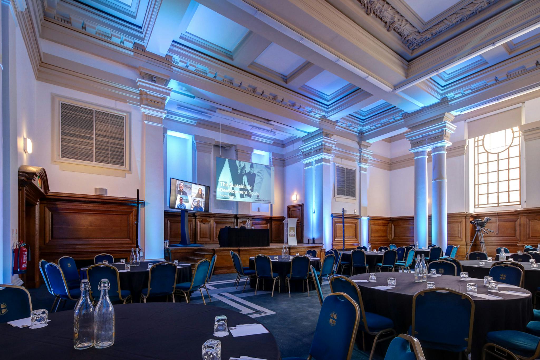 Elegant lecture hall in Central Hall Westminster, ideal for corporate meetings and conferences.