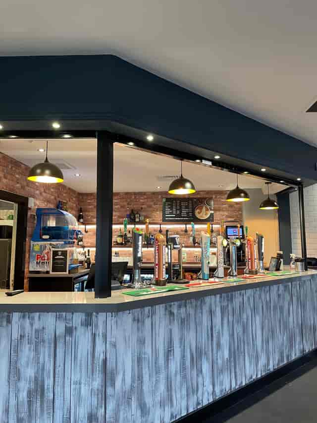 Function Room bar area in Powerleague Manchester, ideal for networking events and social gatherings.
