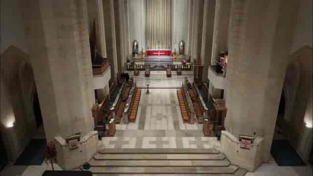 Guildford Cathedral chapel interior with high ceilings, ideal for weddings and concerts.
