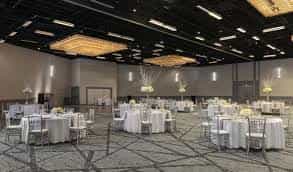 Imperial Ballroom at Hyatt Regency Houston, elegant tables set for weddings and corporate events.