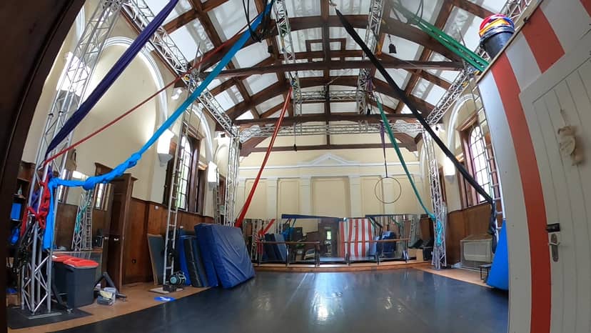 Versatile West Midlands Circus Centre venue with high ceilings for acrobatics events.