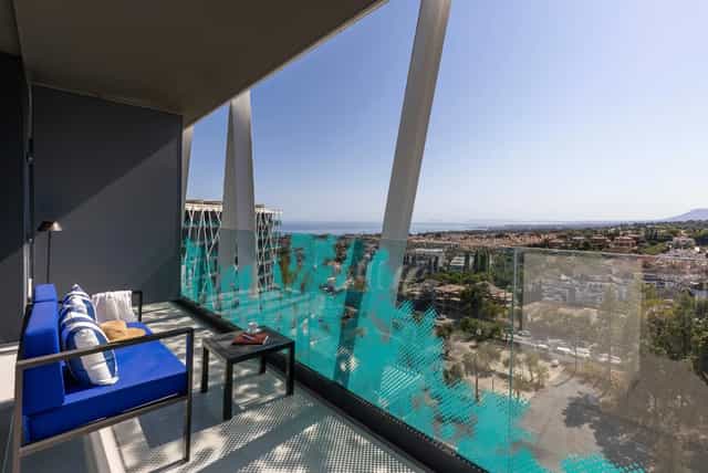 Modern balcony with stunning views at Club Med Magna Marbella for networking events.