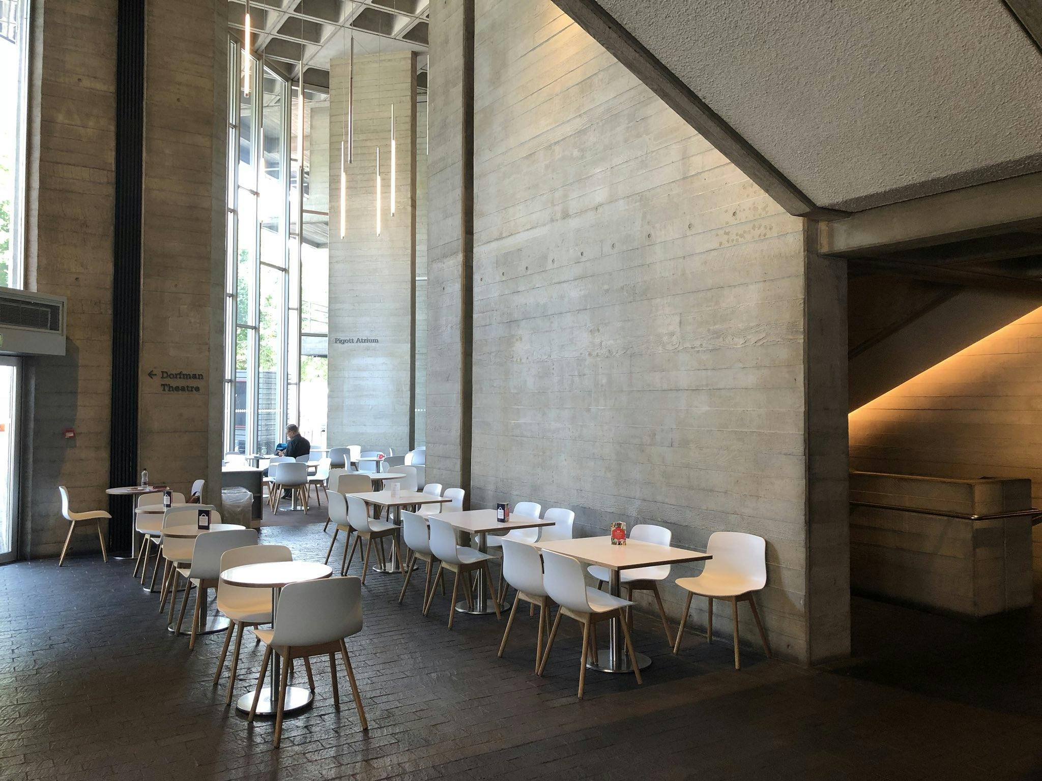 Atrium Café at National Theatre: modern minimalist event space with natural light.