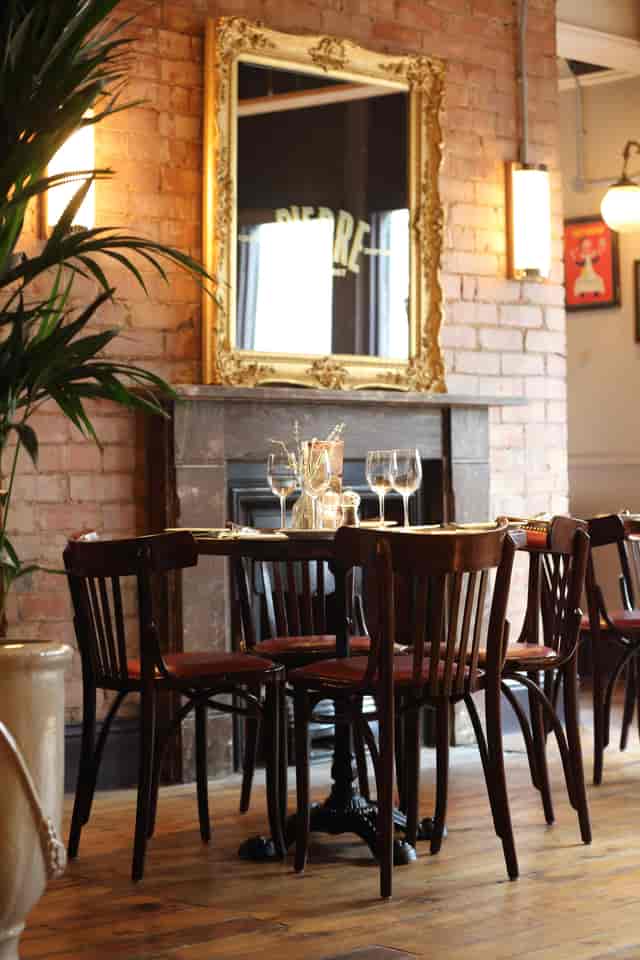 Intimate dining setup in The Milton Room, Bistrot Pierre Nottingham for private events.