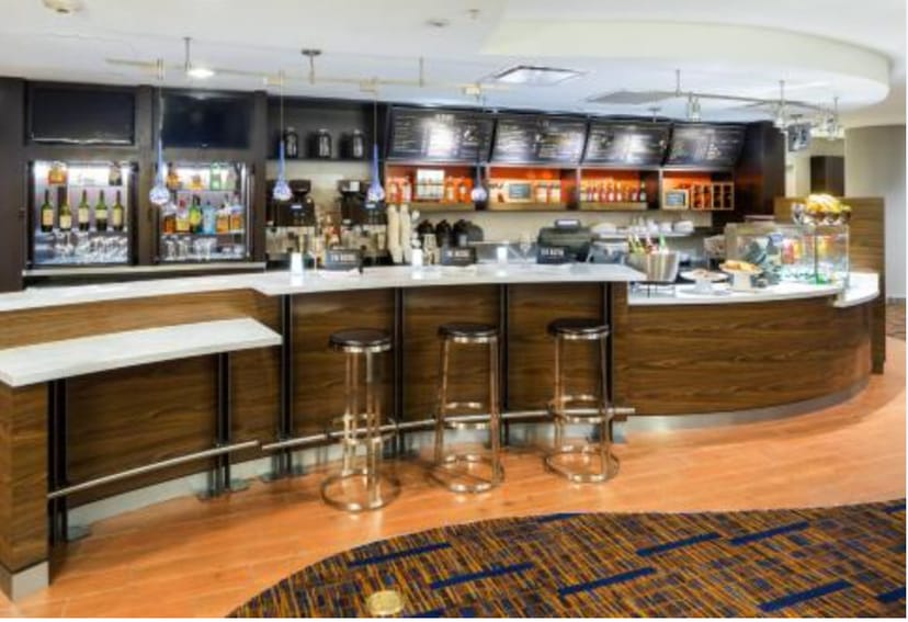 Liberty Hall café at Courtyard Houston, modern space for networking events and meetings.