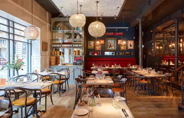 Stylish Bistrot Pierre Leicester interior with warm lighting for intimate events.