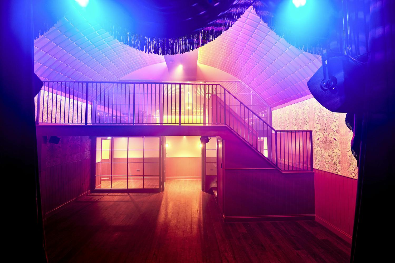 Vibrant event space at Rae's in Omeara with unique design, ideal for gatherings and celebrations.