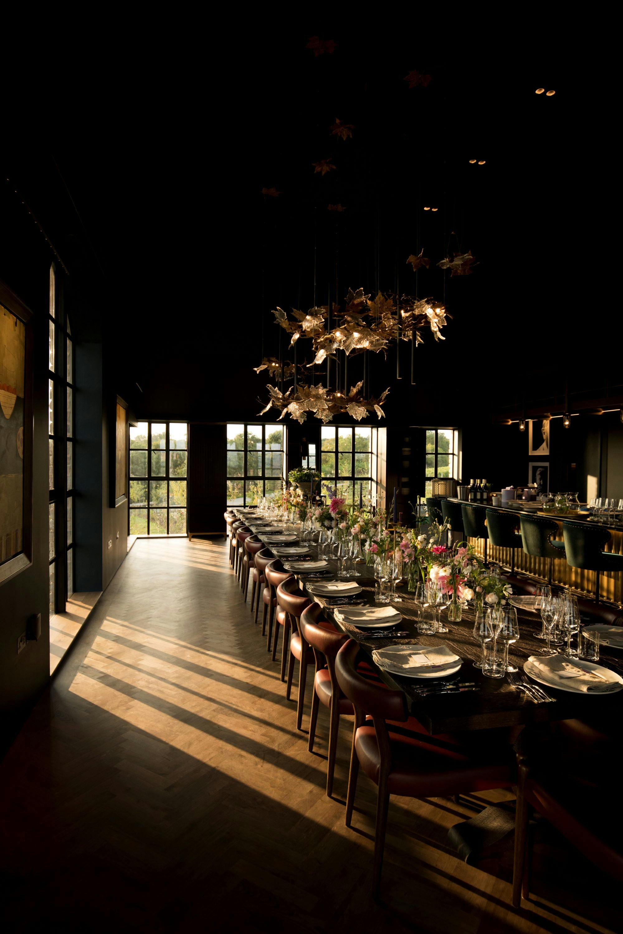 Elegant dining space at Exton Hall, perfect for upscale events and corporate dinners.