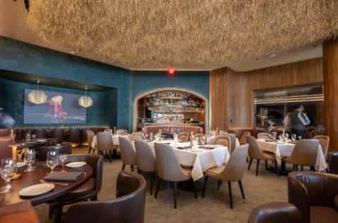 Elegant Harmon Room at Ocean Prime, ideal for upscale corporate dinners and private events.