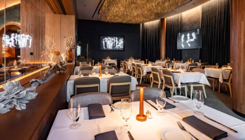 Elegant dining space in Harmon Room, Ocean Prime for intimate gatherings and corporate dinners.