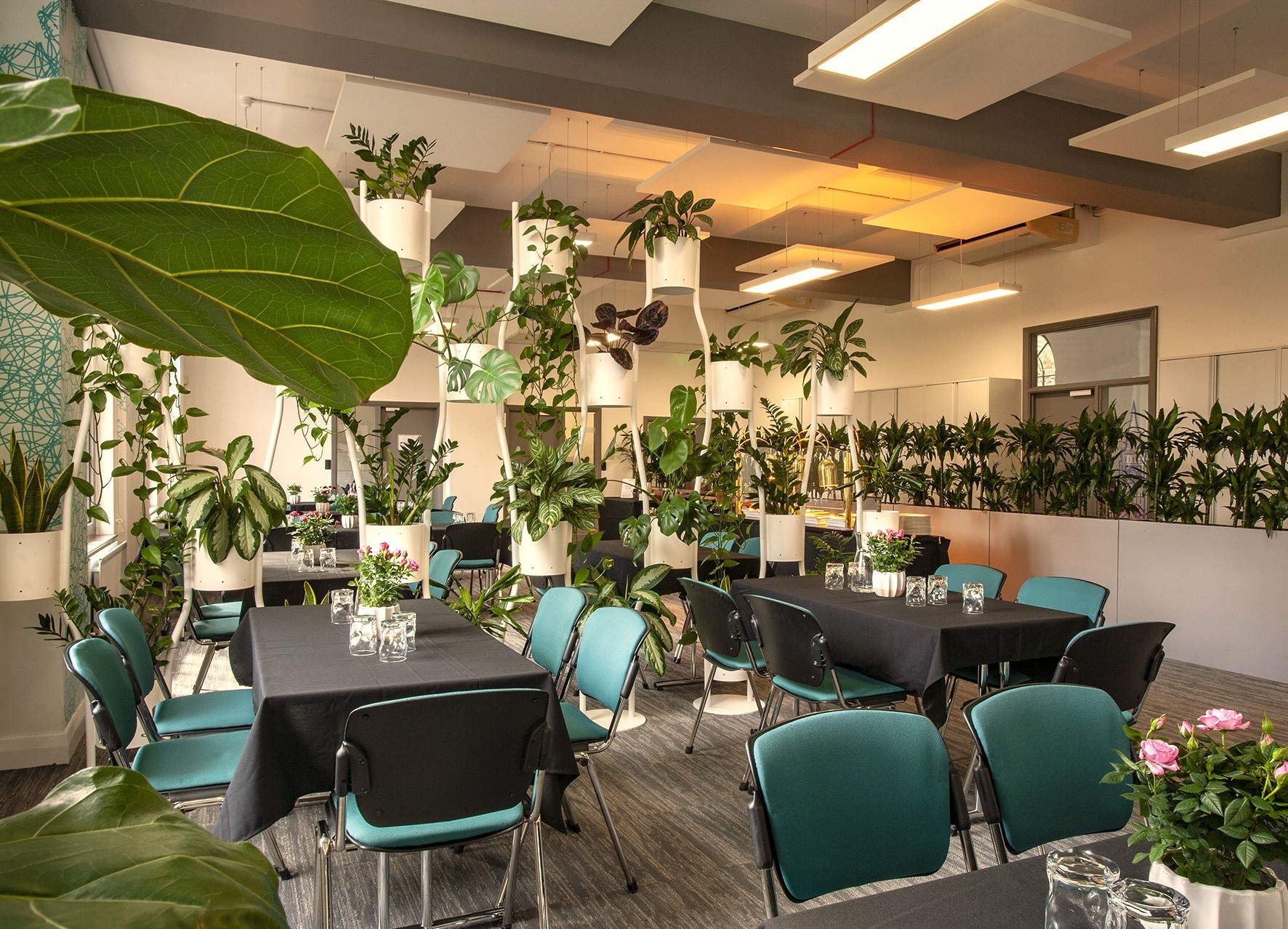 UUK Boardroom at Woburn House: modern meeting space with lush greenery for corporate events. - Banner