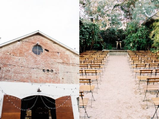 Mezzanine Level at Huron Substation, rustic venue with outdoor ceremony space for events.
