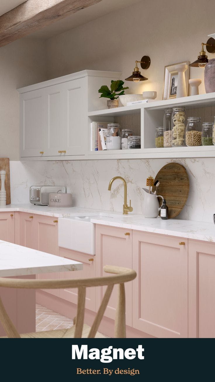 Stylish kitchen with gold fixtures, perfect for culinary events and gatherings.