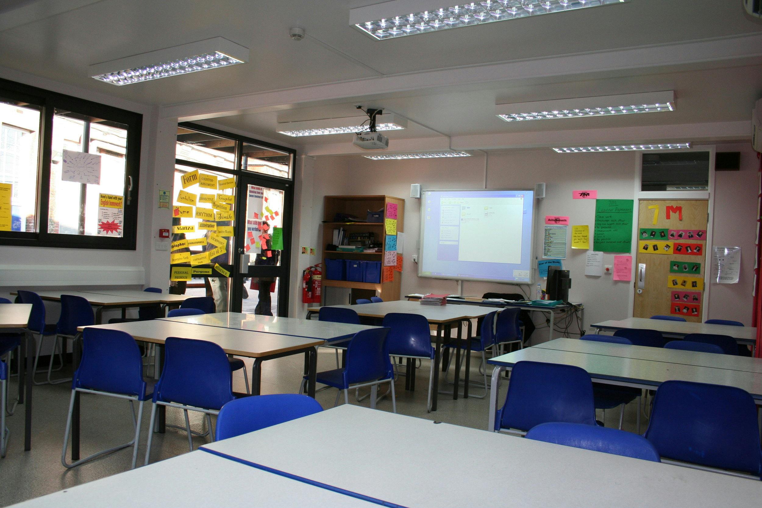 Versatile classroom in Morpeth School, ideal for workshops and meetings with natural light.