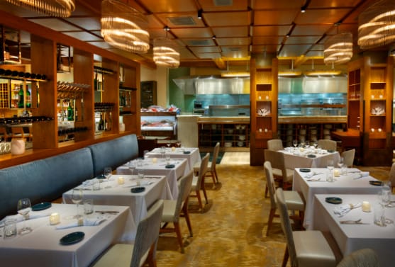 Sophisticated dining venue with elegant decor for corporate events and gatherings.