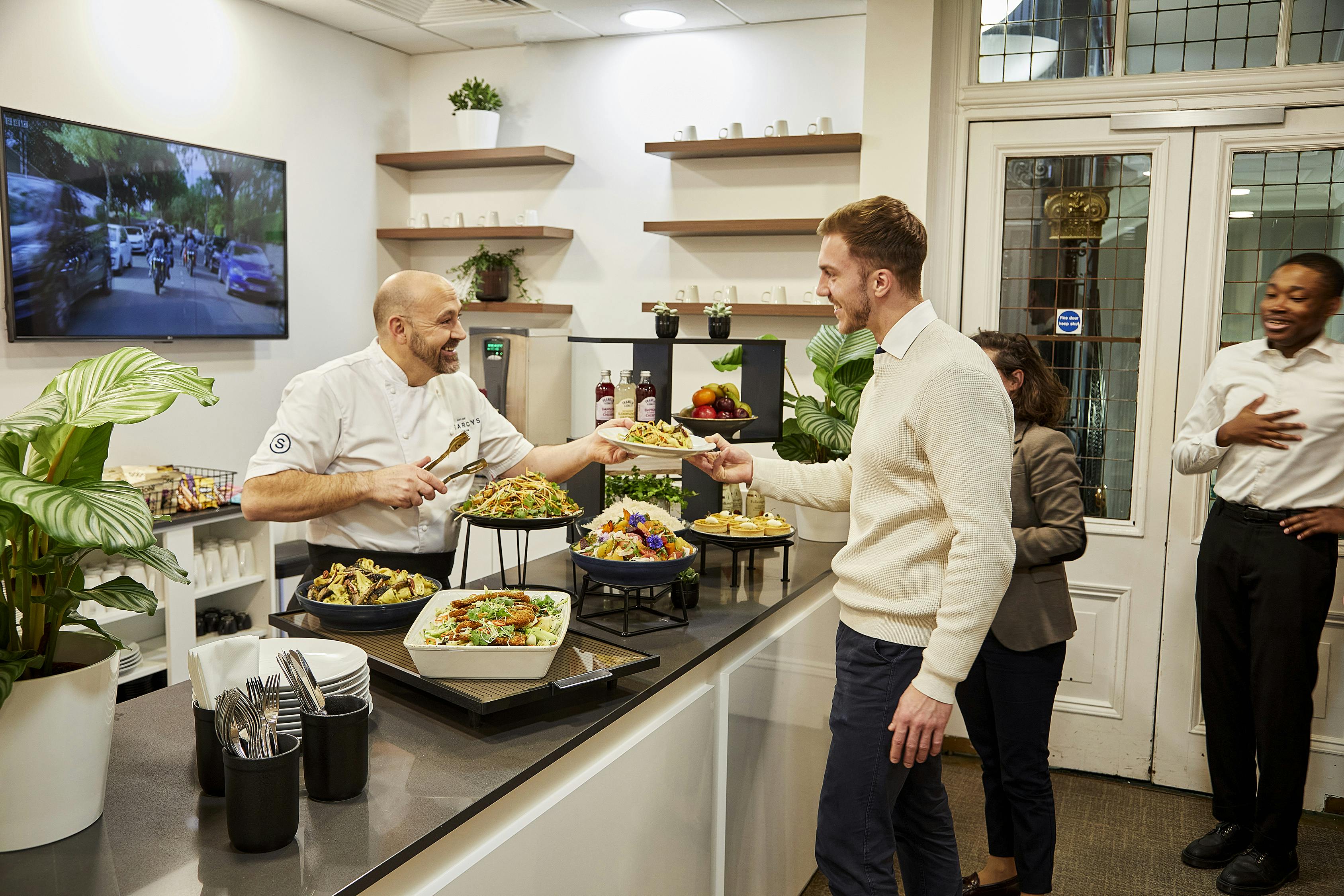 Catering setup at The Link, 116 Pall Mall, showcasing personalized service and event planning.