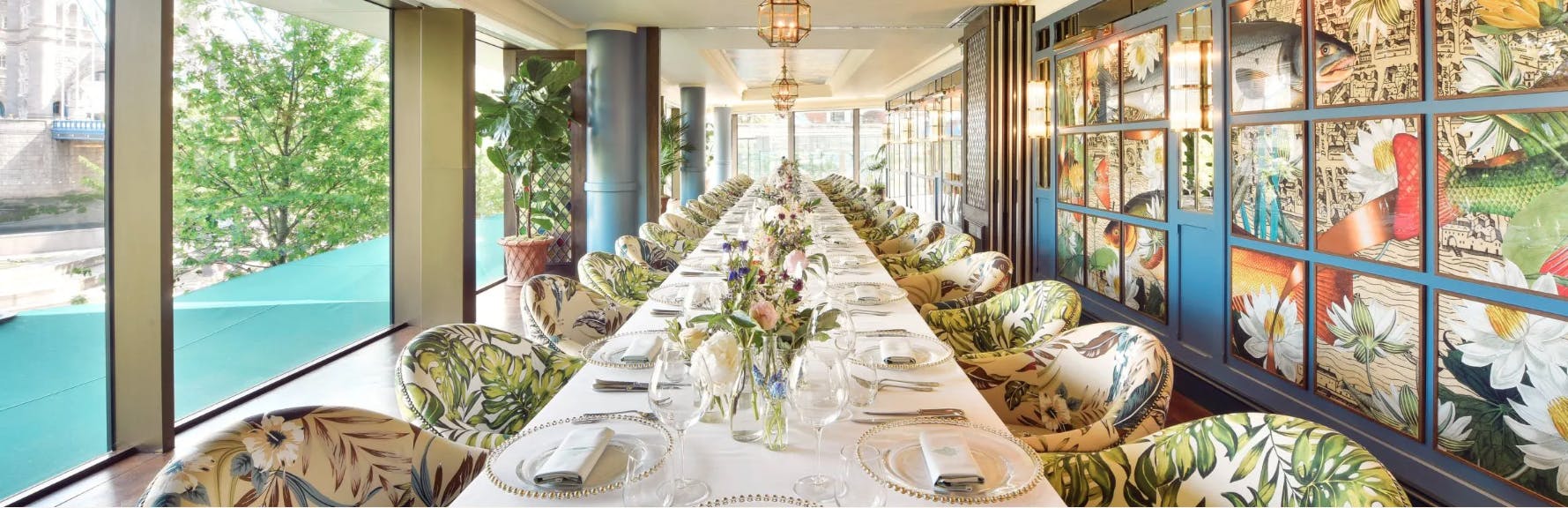 Elegant dining table in The Ivy Tower Bridge for upscale events and gatherings.