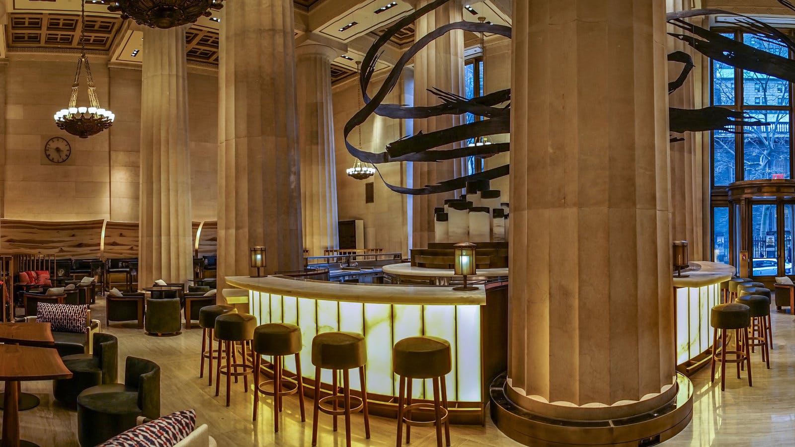 Nobu New York Downtown event space with elegant lighting, perfect for cocktail receptions.
