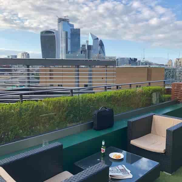 Executive Lounge at Hilton London Tower Bridge, stylish rooftop for networking events.