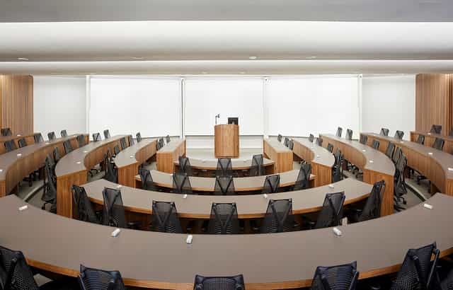 MBA classroom in London Conference Centre, modern design for workshops and meetings.