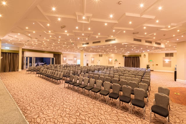 Brooklands Suite, Whittlebury Park: Spacious theater-style ballroom for corporate event conferences.