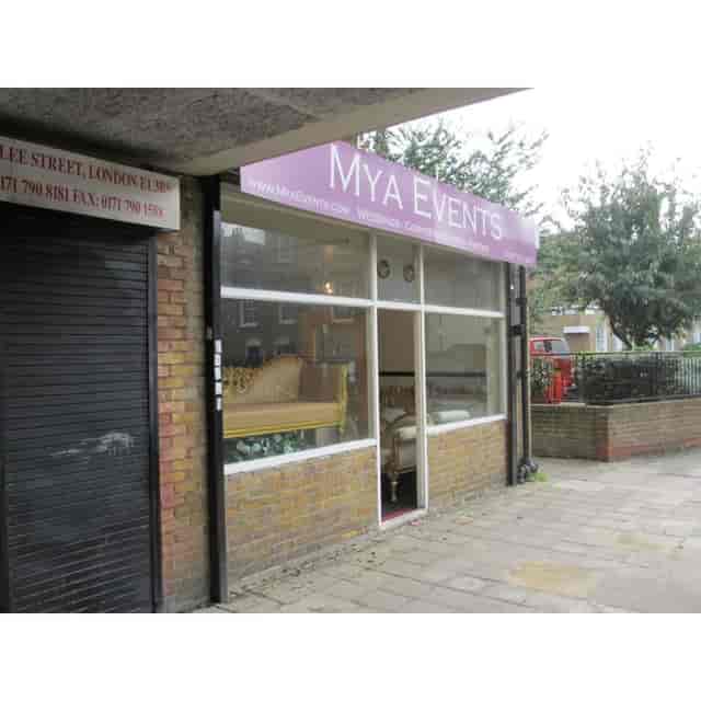 Mya Events storefront with inviting decor for professional event planning services.