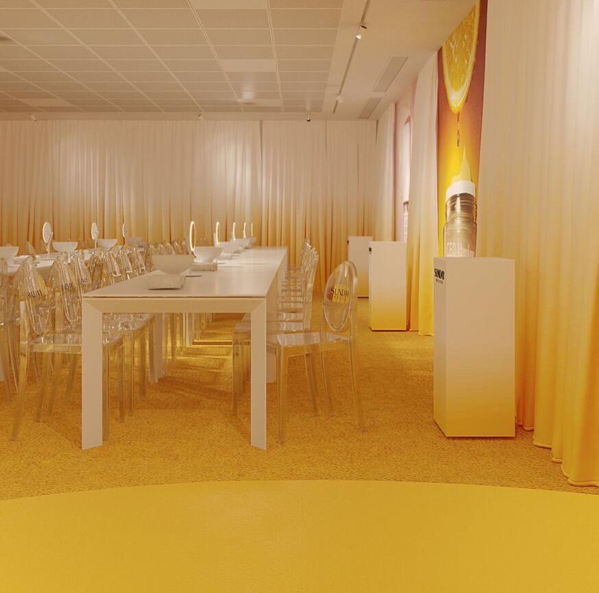 Modern event space with transparent chairs for meetings and collaboration. - Banner
