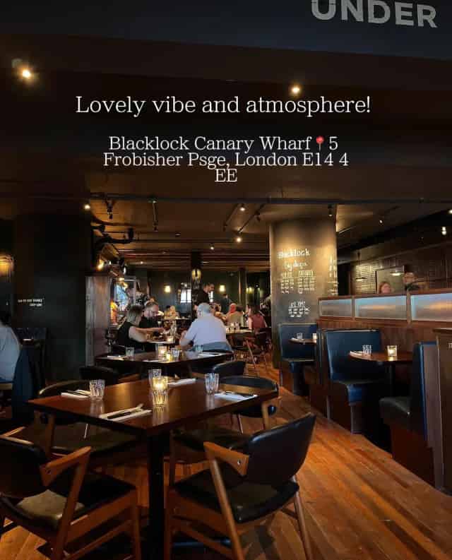 Blacklock Restaurant Canary Wharf