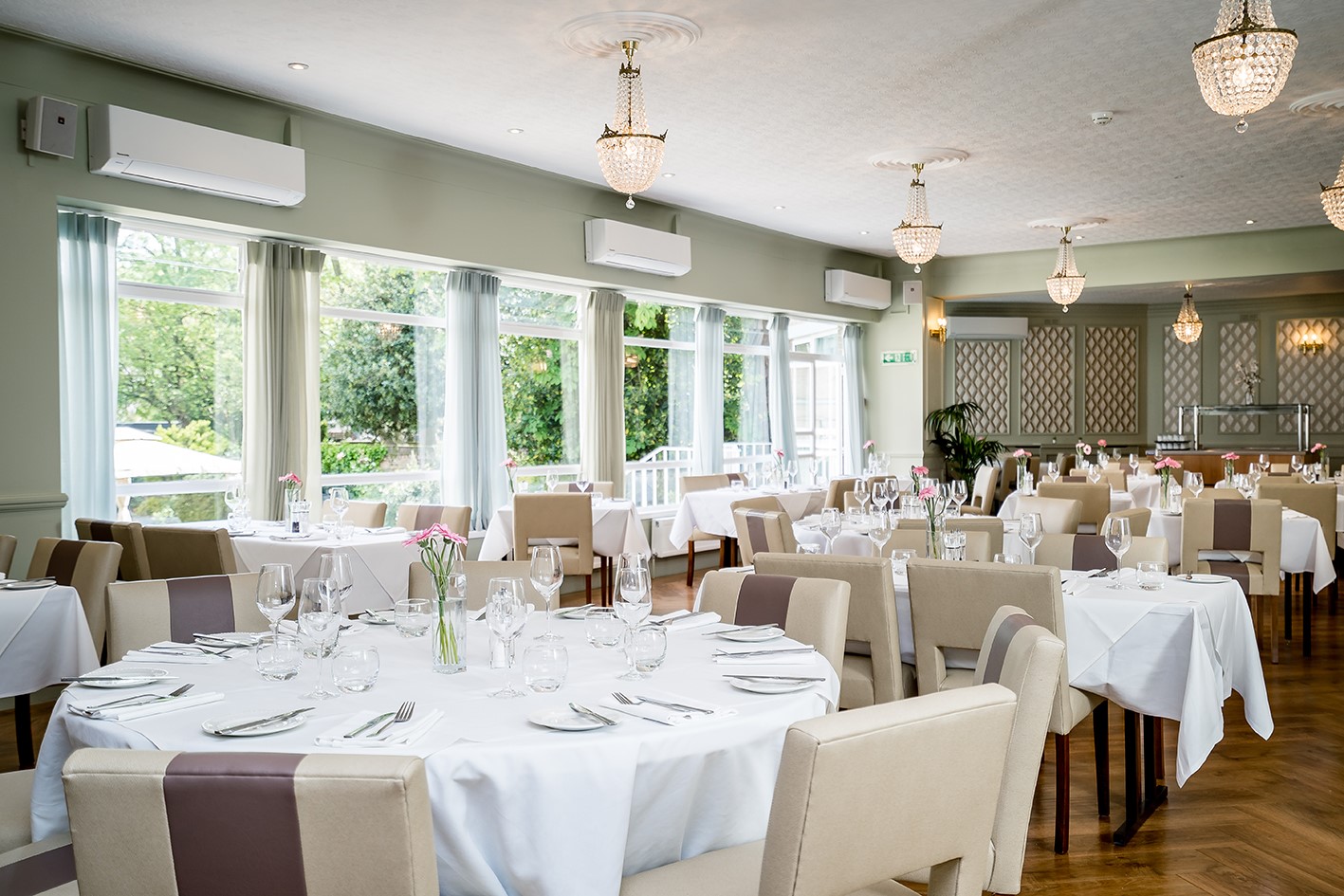 Elegant dining space at The Clarendon Hotel for conferences and events. - Banner