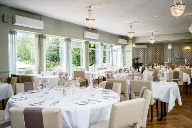 Elegant dining space at The Clarendon Hotel for conferences and events.