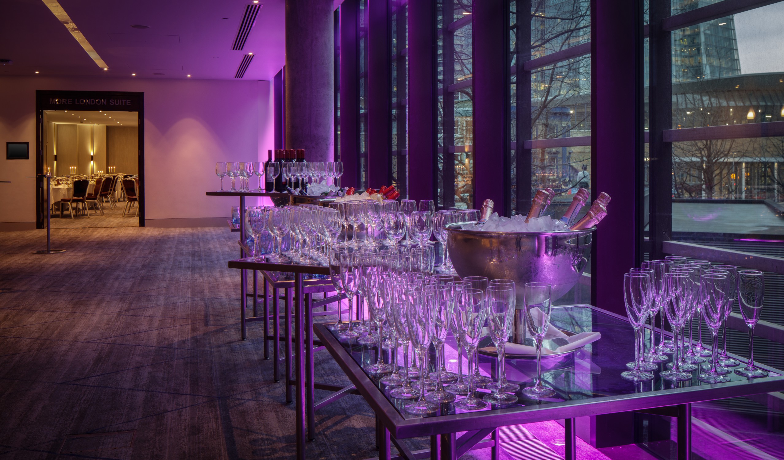 Elegant Tower Foyer at Hilton London, perfect for networking events and celebrations. - Banner