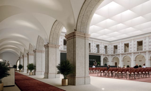Elegant event space in Convento de Beato, ideal for conferences and formal gatherings.
