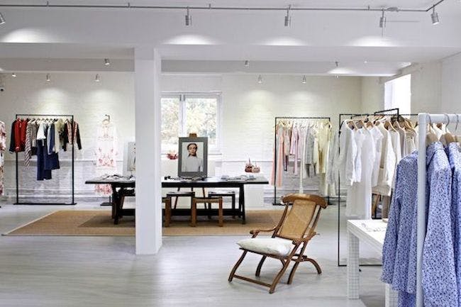 Stylish retail space in Denim with clean lines, perfect for pop-up events and networking.