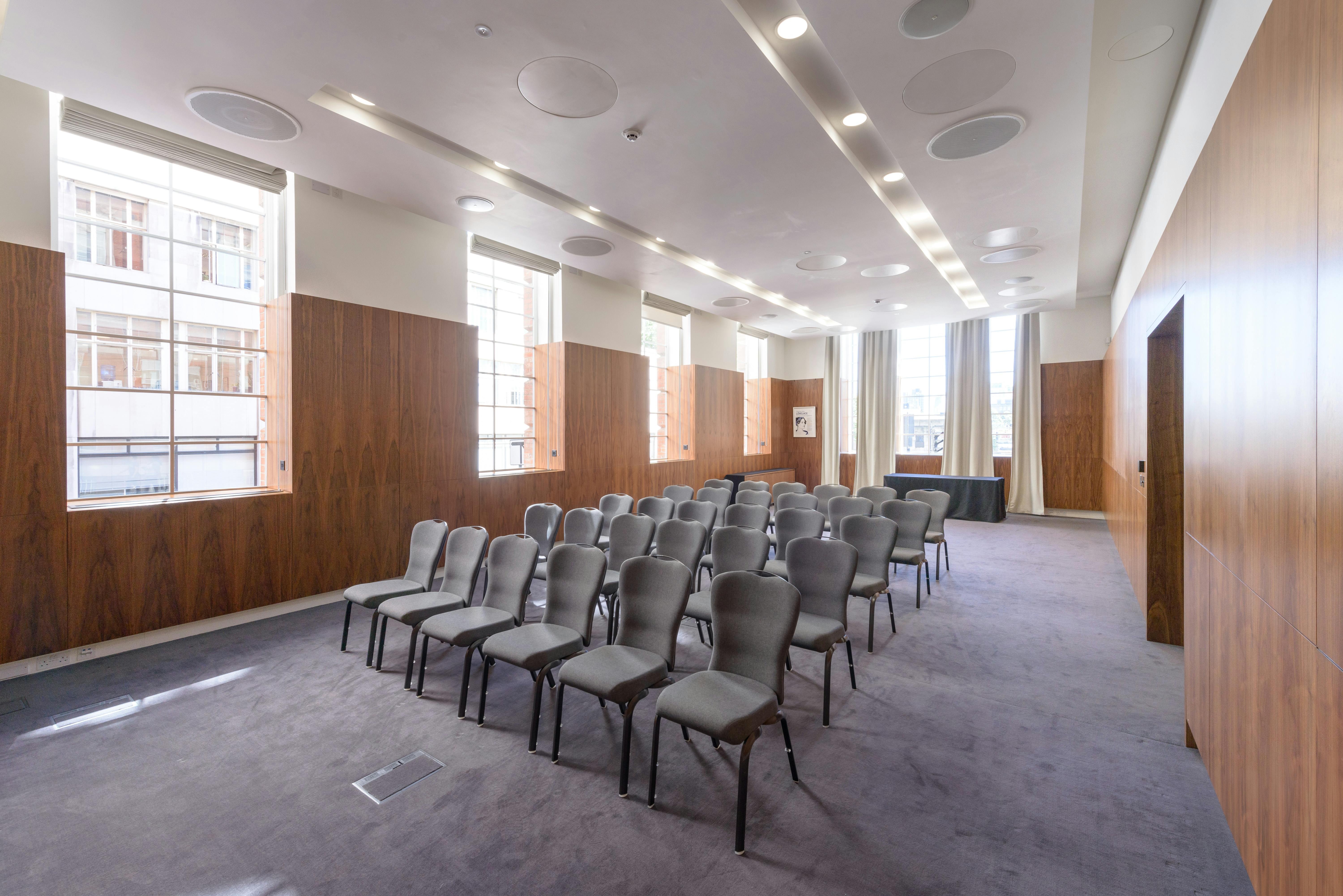 Lovelace Room at IET London: modern meeting space for corporate events and workshops.