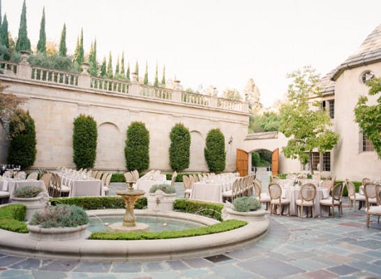 Elegant balcony at Greystone Mansion, perfect for upscale weddings and corporate events.