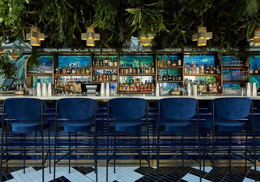 Stylish bar at SUSHISAMBA Covent Garden, perfect for cocktail receptions and social events.