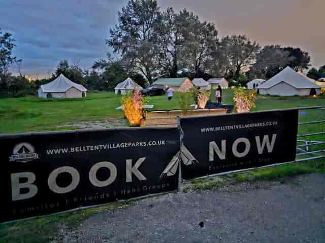 Bell Tents in a glamping village, perfect for outdoor events and unique gatherings.