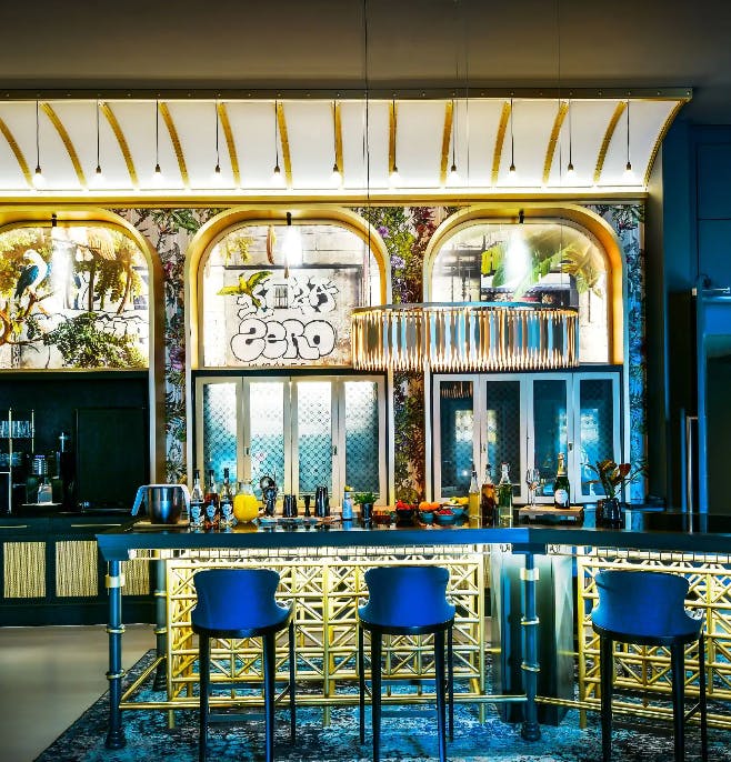 Stylish bar area at Andaz Hotel, perfect for networking events and cocktail receptions.