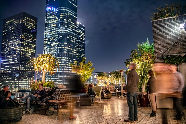 Vibrant rooftop venue at Perch LA with skyline views, ideal for upscale events and gatherings.