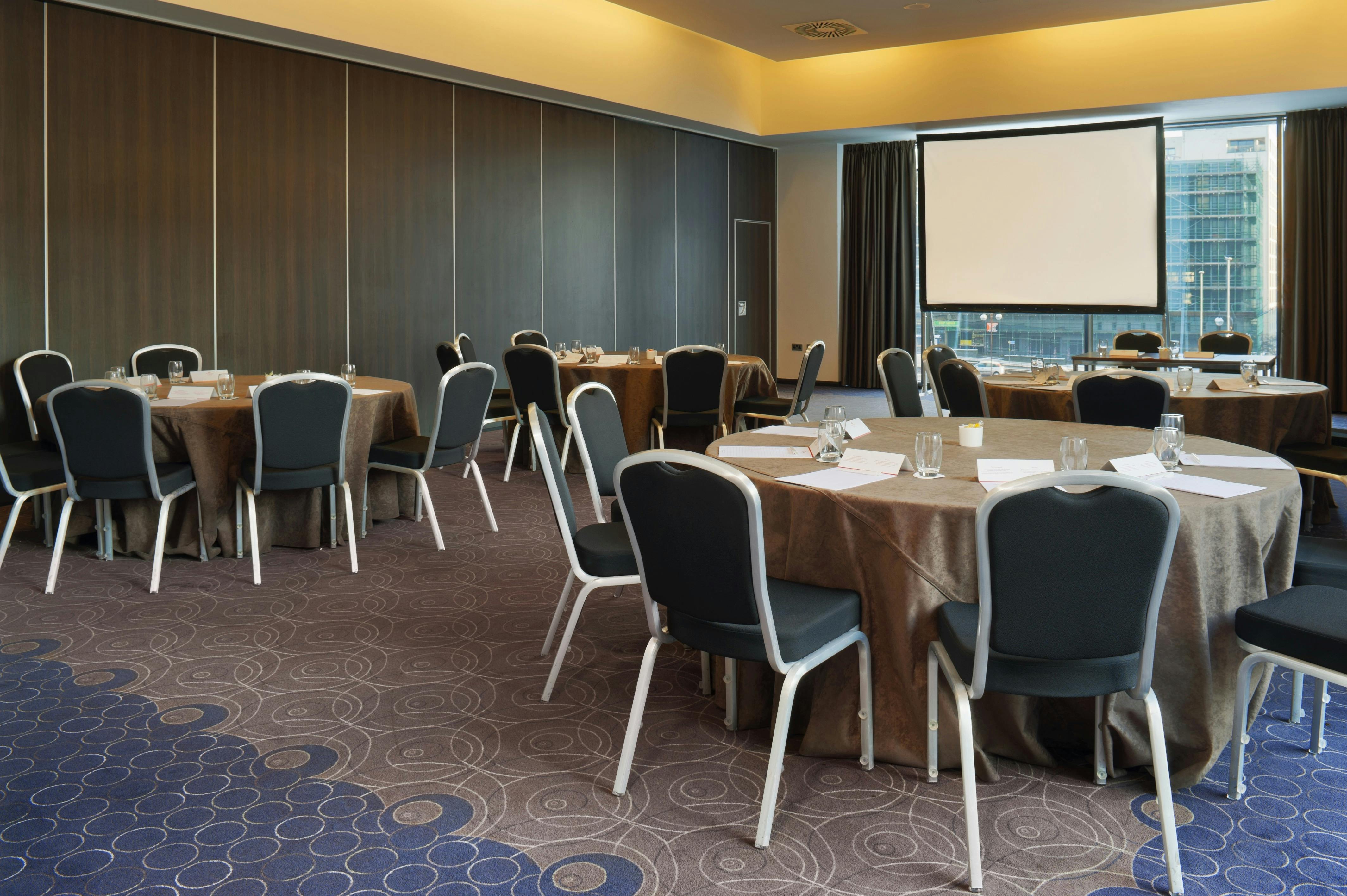 Vista 2 meeting space at Crowne Plaza Birmingham, ideal for corporate workshops and events.