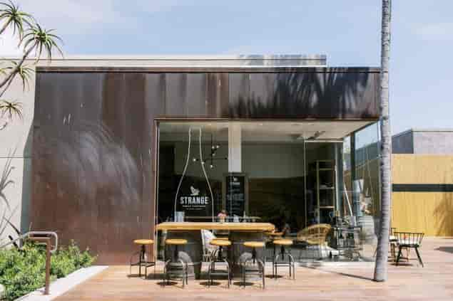 Modern Vineyard Room venue with outdoor seating for casual meetings and networking events.