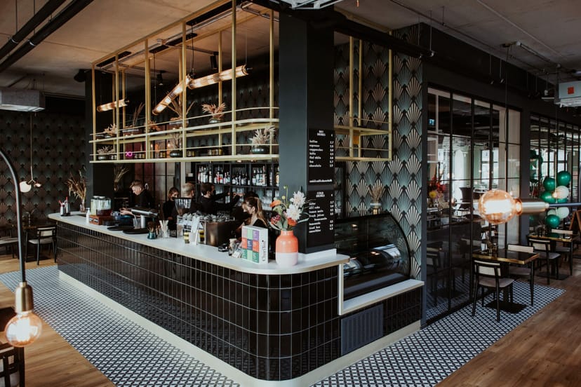 Stylish café KOKO in Koko & Lores, perfect for networking events and meetings.