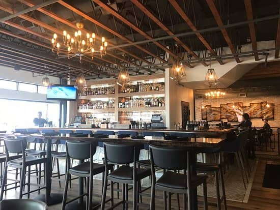 Modern bar dining area at The Old Town Junction for networking events and casual meetings.