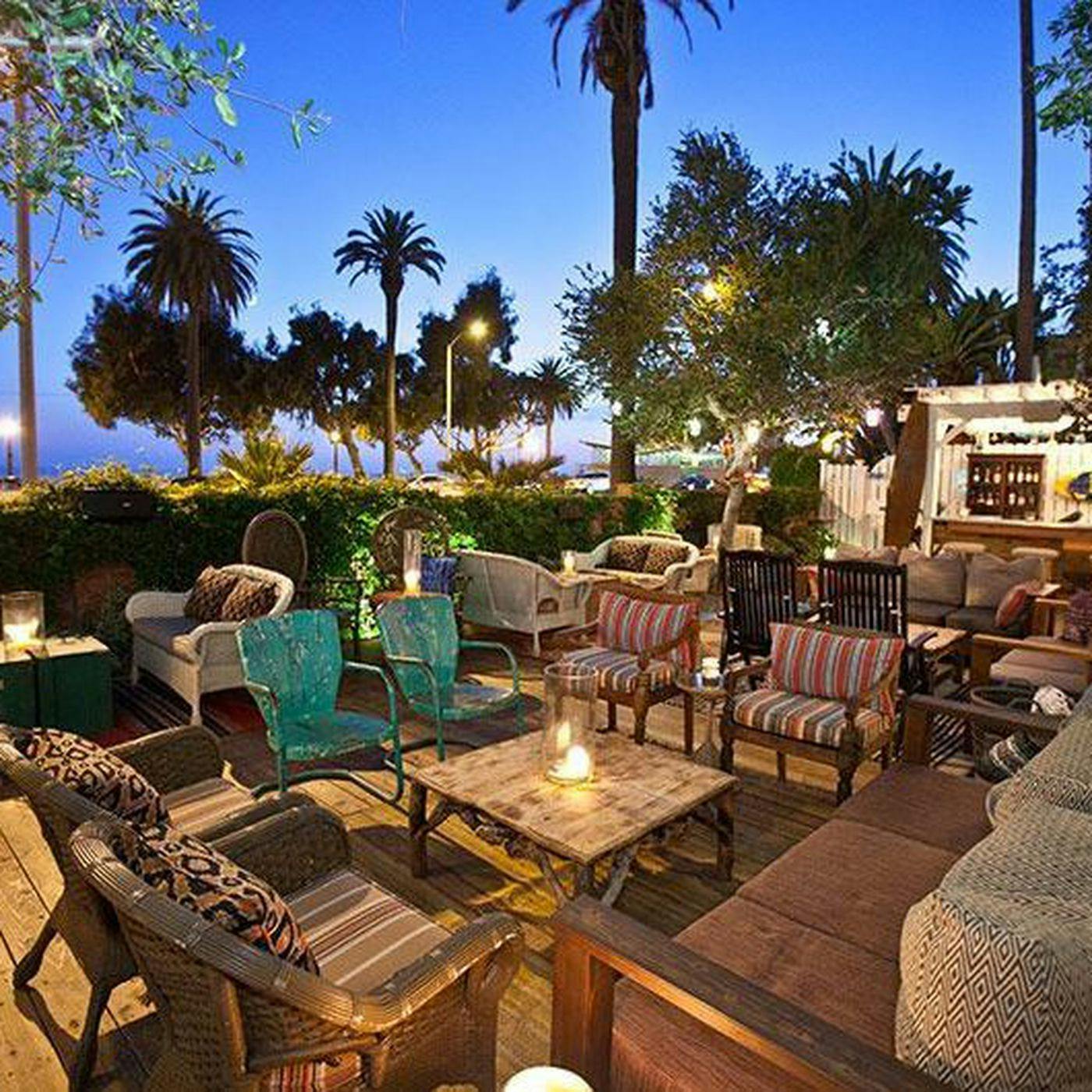 Outdoor lounge at The Bungalow Long Beach, perfect for networking events and cocktail receptions.